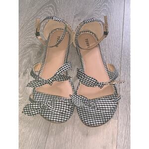 Torrid Gingham black & white sandals 11.5